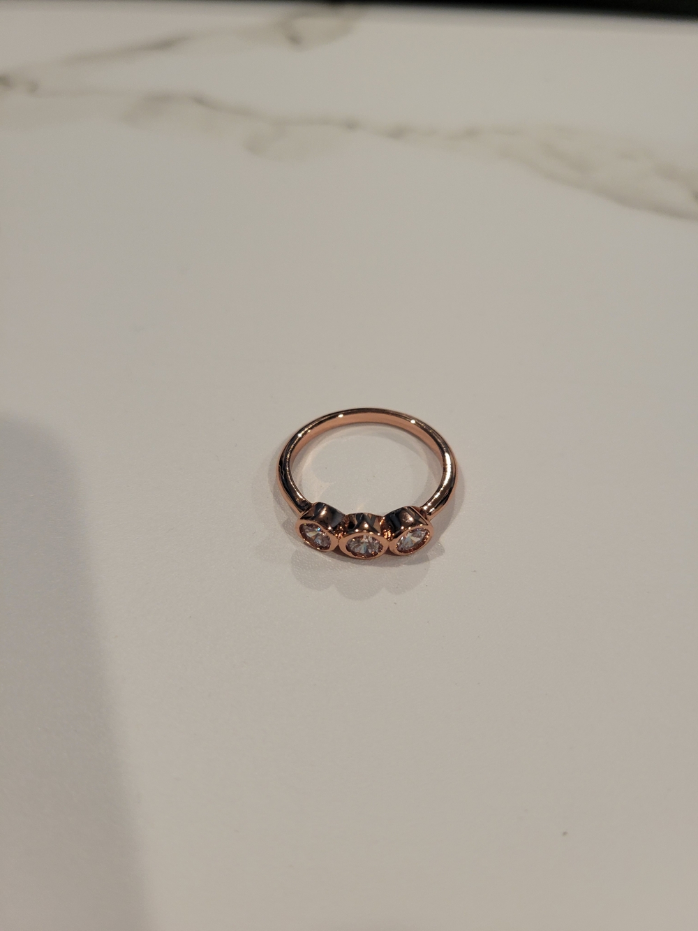 Rose Gold Four-Stone Crystal Ring - Women's Fashion Jewelry Bomb Party